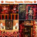 TURNMEON 6 Pack Thanksgiving Decorations Enlarged Maple Leaf Thanksgiving Decor Fall Lights Thick Leaf Garlands, Total 60Ft/120LED Lights Battery Operated Waterproof Halloween Fall Decor Home