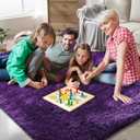 Shag Area Rugs for Bedroom Living Room,6X9 Ultra Soft Purple Fluffy Area Rugs for Dorm, Indoor Carpet Nursery Rugs for Kids Girl Room Home Decor, Purple