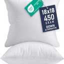 Utopia Bedding Throw Pillows Insert (Pack of 2, White) - 18 x 18 Inches Bed and Couch Pillows - Indoor Decorative Pillow