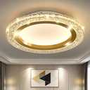 UOFUS 19.68inch Large Gold Flush Mount Ceiling Light 75W Modern Round LED Ceiling Light Fixture 3000K-6000K Super Bright Circle Ceiling Lamp for Living Room Dining Room Bedroom Kitchen Bathroom