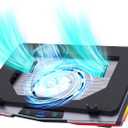 LIANGSTAR Gaming Laptop Cooling Pad, RGB Laptop Cooler with 3 Powerful Turbofans, 5 Height Adjustable Laptop Cooling Stand, 5 Fan Speed Touch Control, Seal Memory Foam for Cooling 12-19.3 inch Laptop