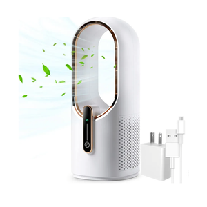 Desk Fan Bladeless, 11.8 Inch Office Fan Small, Quiet, 3 Speed Adjustment, Touch Control, Easy to Clean, Desk Fans Small Quiet, Ideal for Office, Living Room, Bedroom