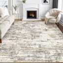 Area Rugs for Living Room: 10x12 Abstract Washable Rug Modern Neutral Large Soft Stain Resistant Non-Slip Backing Machine Table for Bedroom Dining Room Indoor Home Office Carpet - Gold Brown