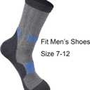 Men's Black Cushioned Anti Odor Blister Resistant Crew Compression Hiking Trekking Mountaineering Socks,Size 7-12
