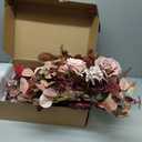 Ling's moment 9FT Eucalyptus and Willow Leaf Garland with White Flower, Handcrafted Wedding Sweetheart Table Centerpieces Head Table Decor Arch Backdrop Decorations for Wedding | Burgundy & Dusty rose