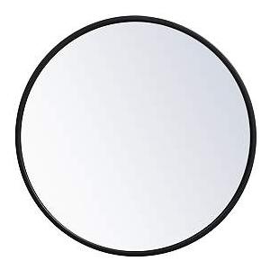 18-in W x 18-in H Metal Frame Round Wall Mirror in Black