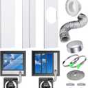 Window Dryer Vent Kit with 4 Inch 10 feet Dryer Vent Hose, Universal Dryer Vent Window Kit Adjustable Window Seal Panels with Coupler & Filter for Horizontal & Vertical Sliding Windows