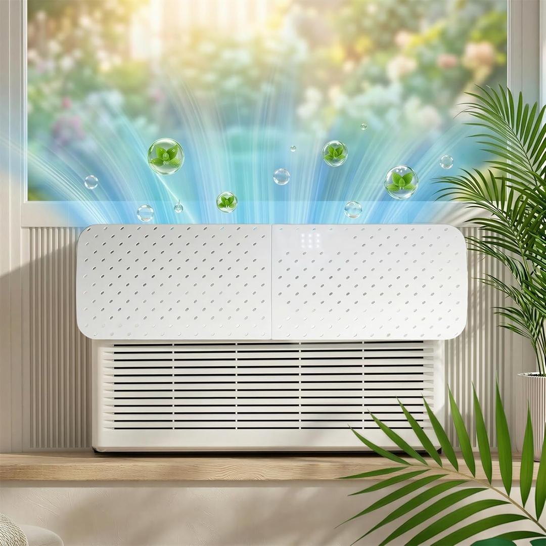 AirFlow Pro Cool & Pure Window Air Conditioner Deflector with Negative Ion Purifier, Adjustable AC Vent Deflector for Mini Split & Window Units, Universal ABS Air Vent Deflector to Prevent Direct Blow