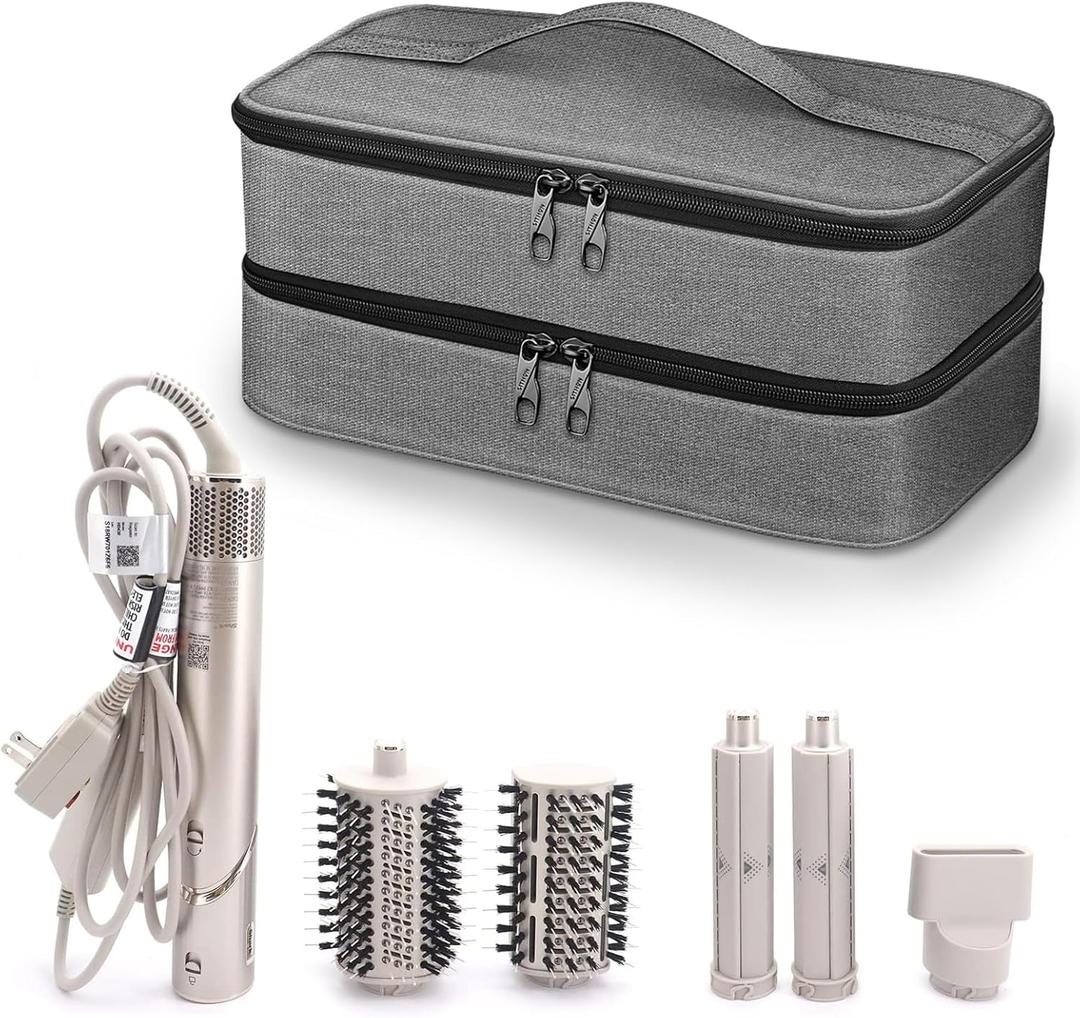 SITHON Travel Case for Shark FlexStyle/SpeedStyle Styler/HyperAir Dryer, Double-Layer Water Resistant Portable Storage Carrying Organizer Bag Compatible with Dyson Supersonic (Bag Only), Grey
