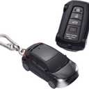 for Toyota Key Fob Cover Key Shell Upgraded Version with lamp - Key fob case Compatible with Toyota Camry Corolla RAV4 Highlander Avalon C-HR GT86 Prius Smart Remote Key - Black