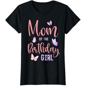 Birthday Girl Butterfly Party Child Kid Matching Family T-Shirt, Large