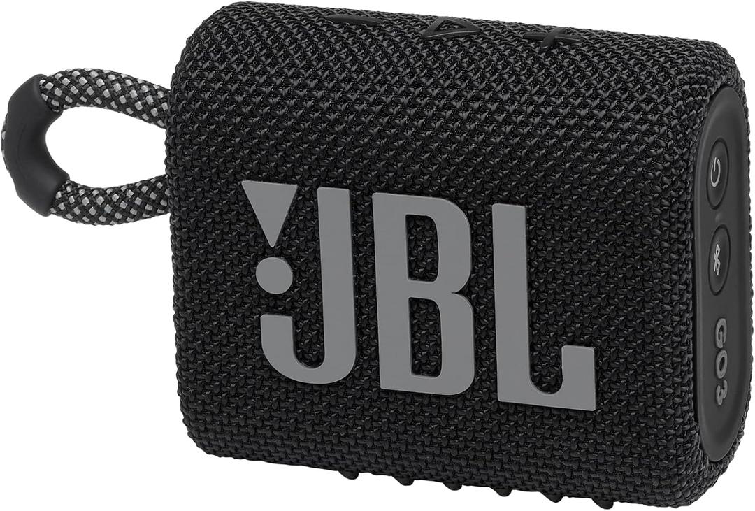 JBL Go 3 - Portable Mini Bluetooth Speaker, big audio and punchy bass, IP67 waterproof and dustproof, 5 hours of playtime, speaker for home, outdoor and travel (Black)