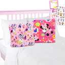 Disney Minnie Mouse Decorative Pillow Set - Bundle of 13" Plush Cuddle Pillow for Kid Bedroom Accessories Plus Stickers, More | Minnie Accessories Set