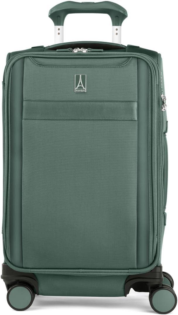 Travelpro VersaPack+ Lightweight Softside Expandable Carry on Luggage, 8 Spinner, TSA Lock, Carry On 21-Inch, Desert Sage Green