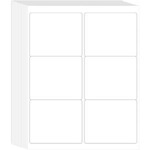 L LIKED 3-1/3" x 4" Printable White Sticker Labels, 300 Labels for Laser/Inkjet Printing - Matte (300 Labels, 50 Sheets), 3-1/3" x 4" - 6 UP