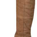 Erocalli Suede Knee-High Boots Fall Boot For Women Chunky Block High Heel Slouch Fashion Boot Round Toe Side Zipper
