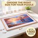 Puzzle Board for 1500 Pieces, Foldable Jigsaw Puzzle Board 35.4" x 26.18" with 4 Sorting Trays, 2-in-1 Folding Puzzle Table, Felt Puzzle Mat, Portable Puzzle Organizer Storage Board for Adults
