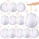 JolliLudo 12 Pcs Baseball Party Favors Punching Balloons for Kids PVC Inflatable Punch Balloon Bouncy Balls with Rubber Band Handle Goodie Bags Stuffers for Baseball Birthday Supplies Pool Decoration