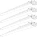 ANTLUX 8FT LED Vapor Tight Light, 100W 10000LM, 8 Foot LED Vapor Proof Light Fixture Outdoor Shop Lights, IP67 Waterproof Led Lights for Parking Garage Carport Car Wash, Freezer, Plug in, 4 Pack (5000K)