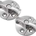Boat Door Cabinet Hatch, 316 Stainless Steel Marine Door Latch Heavy Duty 1-3/4" (45mm) Round Turn Button Twist Catch Latch Marine Hardware Accessories for Door Cabinet
