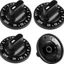 4Pack 12200035 Gas Stove Surface Burner Control Knob Set, Compatible with JennAir, Whirlpool & Kenmore Ranges, Replaces 73272 73662 74844 703272 703662 704844, for DGGF3045RFB DGGF304GRFB