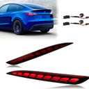Red Lens Rear Fog Bumper Reflector Brake Tail Sequential Flash Singal Lights Lamp 3 in 1 Compatible with Tesla Model Y 2021 2022 Standard Long Range Performance (Model Y, Red)
