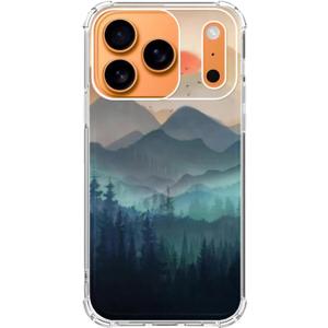 Mountain Landscape Sunrise Phone Case Compatible with iPhone 17 Pro, Aesthetic Mountain Sunset Phone Cover for iPhone 17 Pro