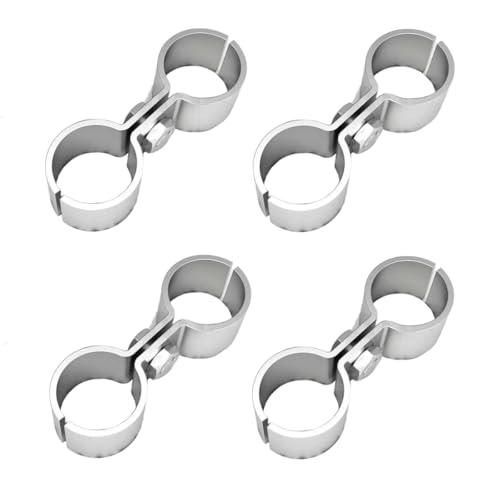 4 Pcs 1-3/8" Chain Link Fence Panel Clamps, Dog Kennel Clamps for 1-3/8"(32mm) OD Pipe, Galvanized Steel, for Round Pipe Panel Frame,Bolts & Nuts include