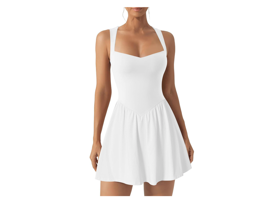 Women's Sexy Sleeveless V Neck Ruffle Hem Tank Dress A Line Ruched Party Mini Dresses Size S