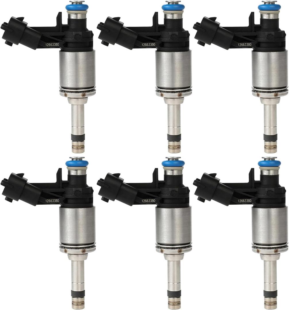 SCITOO 6Pcs 6 Holes Fuel Injectors fit for Buick for Enclave 3.6L 2012-2017, for Chevy for Traverse 3.6L 2012-2017, for GMC for Acadia 2012-2016, FJ1152 12663380 12634491