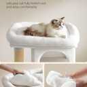 Feandrea Cat Tree, 33.1-in Cute Cat Tower, Plush Kitten Condo, Cream White