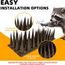 Bird Spikes, 24 Pack, 33.5 FT Total Coverage, Outdoor Bird Deterrent for Pigeons and Small Birds, Helps Keep Cats and Squirrels Away, Plastic Spikes for Fences, Railings and Roofs, Brown
