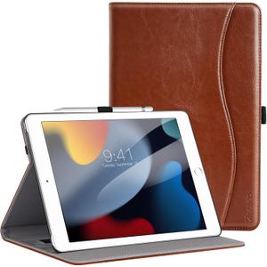 ZtotopCases for New iPad 9th/8th/7th Generation Case 10.2 Inch 2021/2020/2019, Premium PU Leather Folding Stand Cover for iPad 10.2" 9/8/7 Gen, Brown