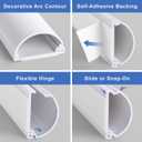 Cord Hider 39in (3 x L13in), Cable Cover for 2-4 Cords on Wall, Wire Hider for Wall Mount TV, Cable Raceway White W1.4inxH0.7in