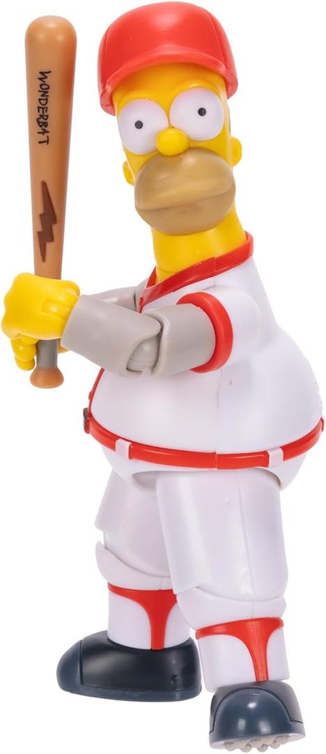 The Simpsons 5" Action Figure Baseball Homer with Bat and Removable Helmet Accessories Collectible Figure from Jakks Pacific's Wave #3 Officially Licensed