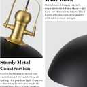 Black and Gold Pendant Lights 2 Pack, 13.8 Inch Black Farmhouse Pendant Light, Industrial Pendant Light Kitchen Island, Island Pendant Lights for Kitchen Barn Hallway Porch Dining Room