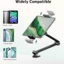 Tablet Stand Holder for Desk, Portable Phone Tablet Holder for ipad with 360 Rotation,Adjustable Arm Clamp Mount Compatible with 4.7"-12.9" iPad, iPhone, Kindle, Black