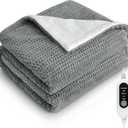 Blanket Electric Throw Blanket with 5 Heat Settings, 10H Auto-Off, 50"x60" Soft Wave Fleece for Couch, Bed & Office, ETL Certified
