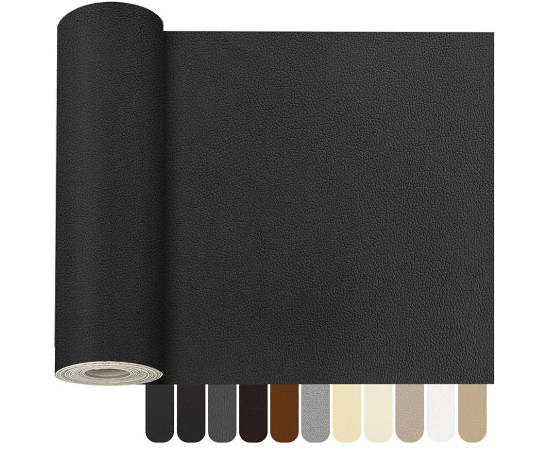 OcePor Self Adhesive Leather Repair Patch, 36 x 90 inch Leather Repair Tape, Leather Patches for Furniture, Vinyl Leather Repair Kit for Couches, Boat Seats, Furniture, Cars(Grey)