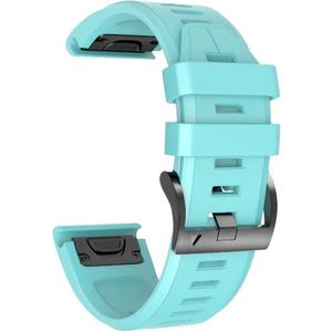 NotoCity Compatible Fenix Plus Bands Silicone Replacement Watch Strap for Garmin Fenix 5X, 6X, 3, HR, Descent MK1, D2 Delta PX, D2 Charlie (Teal)