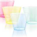 WDF 200 Pack Colorful Plastic Cups Disposable - include 50 Pink, Blue, Green, Yellow, Colorful Plastic Cups For Party, Baby Shower, Wedding