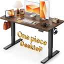 CubiCubi 48 x 24 Electric One-Piece Standing Desk, Dark Walnut