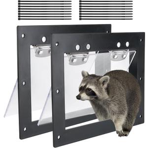 Raccoon One Way Door 2PCS Contactless Animal Excluder Trap for Squirrels, Skunks, Possums One Way Eviction Door Easy to Install for Attics, Under Decks, Farm and Chimneys