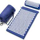 Sivan Health and Fitness Acupressure Mat and Pillow Set - Grounding Mat for Stress, Back & Neck Pain - Acupuncture Point Massage Mat for Muscle Relaxation, Sciatica, & Meditation - Includes Carry Bag