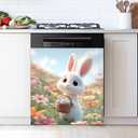 AOHMPT Dishwasher Magnet Sticker Cover Panel Decal Refrigerator Magnetic Sticker Decorative for Kitchen Decoration,Fridge Door Cover, Appliances Stickers (Rabbit, 23.03"x25.59")