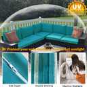 Sqodok Patio Cushion Covers, Waterproof Outdoor Cushion Covers Replacement, Patio Cushion Seat Slicovers for Sectional Sofa, Chair, Outdoor Wicker Patio Sofa (Sky Blue, 21"x19"x3"-2 Pack-Cover ONLY)