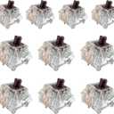 ZhouWang Crystal Brown Switch 3 Pin 50gf Pre-Lubricated, Dustproof Tactile Switch, Suitable for RGB, Mechanical Gaming Keyboards MX Mechanical Keyboard (72PCS)