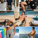 DOWMQ Men's Corduroy Shorts Casual Elastic Drawstring Lightweight Summer Beach Shorts with Pockets Khaki, XL