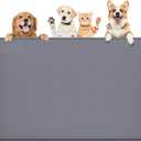 Dog Food Mat, Extra Large 34" x 22" Silicone Pet Feeding Mat with Raised Edge Pet Placemat for Small, Medium, and Large Pets Non-Slip, Easy to Clean (Dark Grey)
