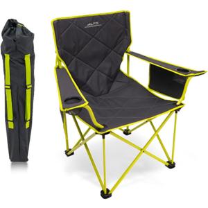 ALPS Mountaineering King Kong Camping Chairs for Adults with Mesh Cup Holders and Pockets, Built Durable and Reliable with Compact Foldable Steel Frame (Charcoal/Citrus - New)